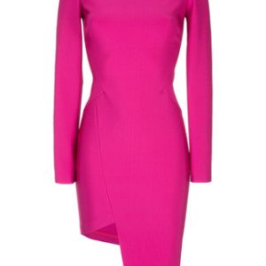 MUGLER asymmetric long sleeve dress